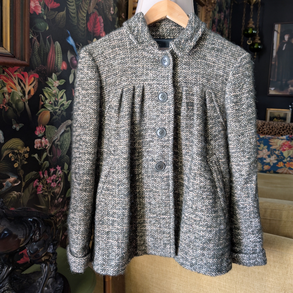 Jigsaw London Wool Alpaca Tweed Swing Coat M